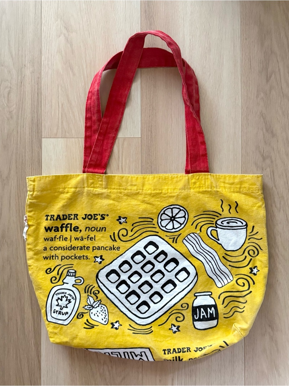 Trader Joe’s Waffle Toast Breakfast Reusable Cotton Tote Bag